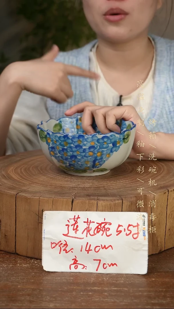 碗瓷景德镇手工手绘高温瓷釉下彩