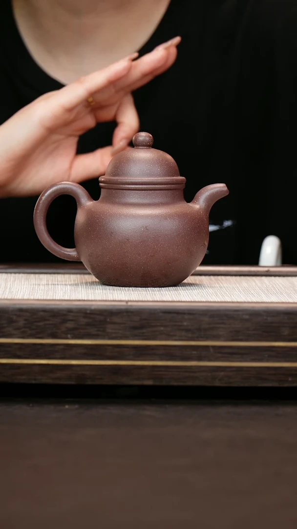 茶壶紫砂紫遇金沙 梨皮紫泥  掇球 小号