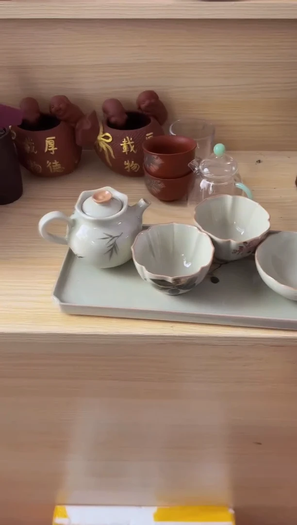 陶瓷茶具摆件旅行套组