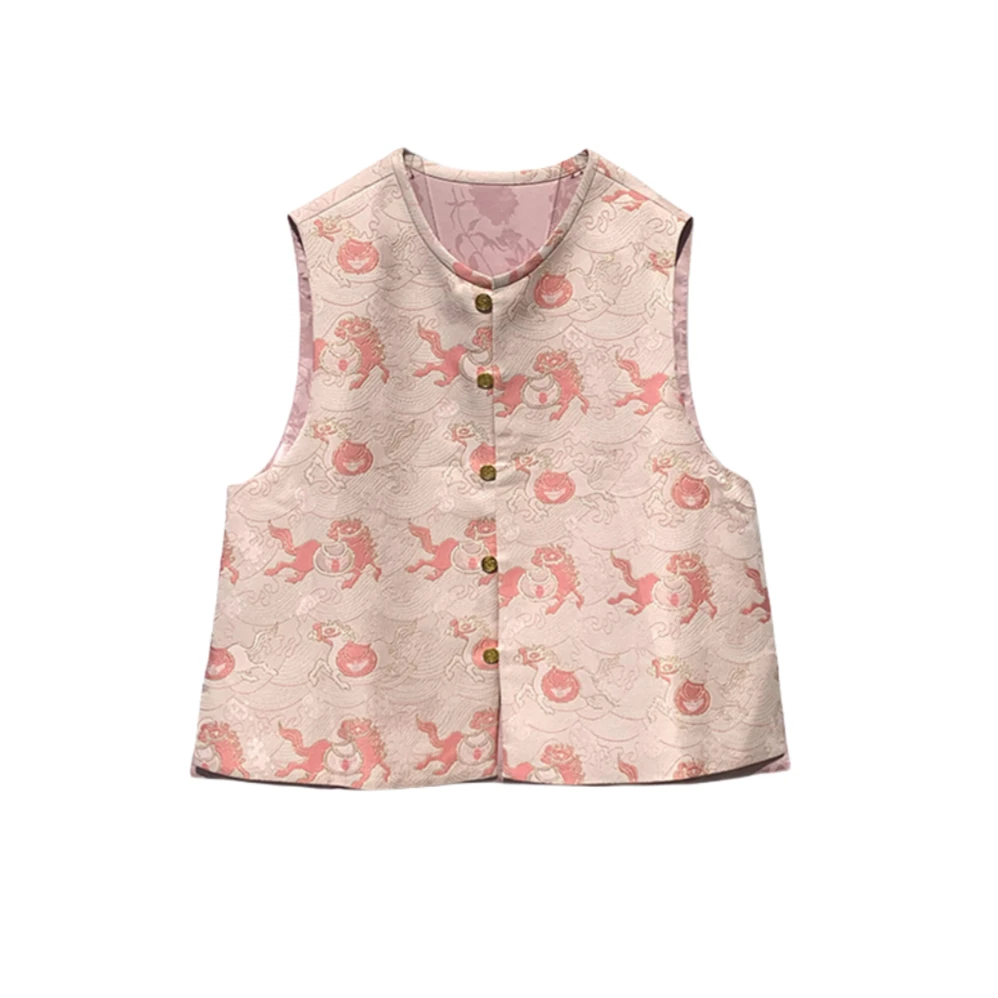 【素心】 马上有钱新宋锦提花新中式圆领马甲国风时尚减龄高端款