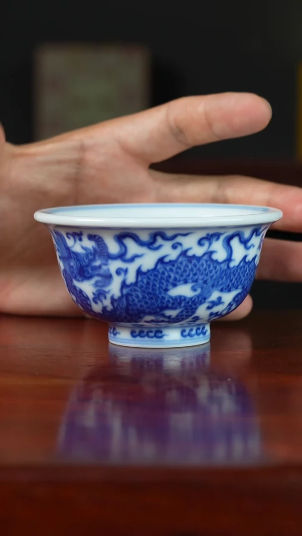 祖传窑真柴窑传承400年龙纹压手杯