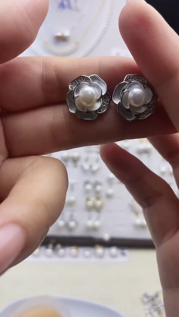 合金耳饰淡水珍珠46