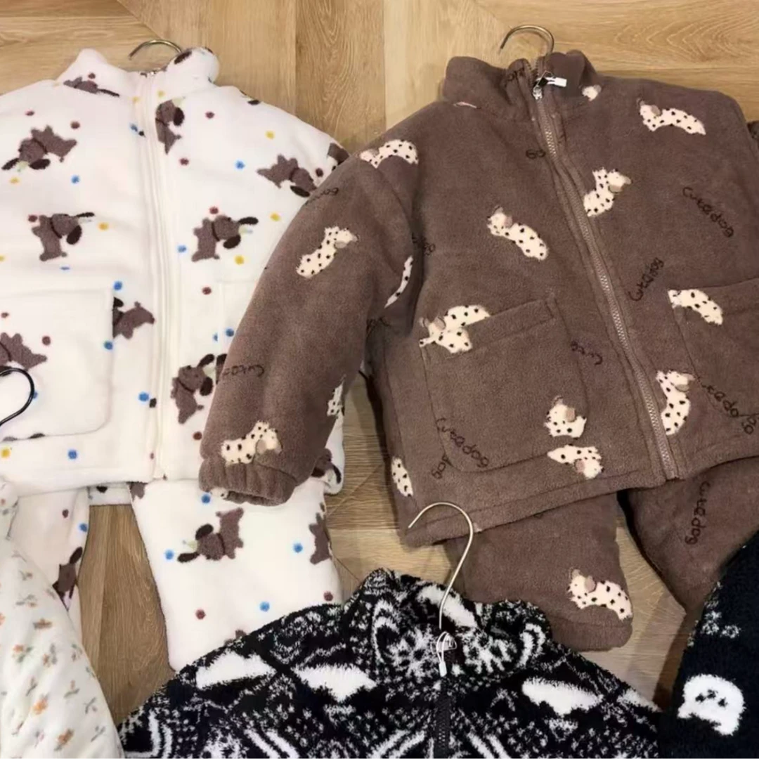 依瑄妈可外穿加绒加厚儿童家居服睡衣套装251295