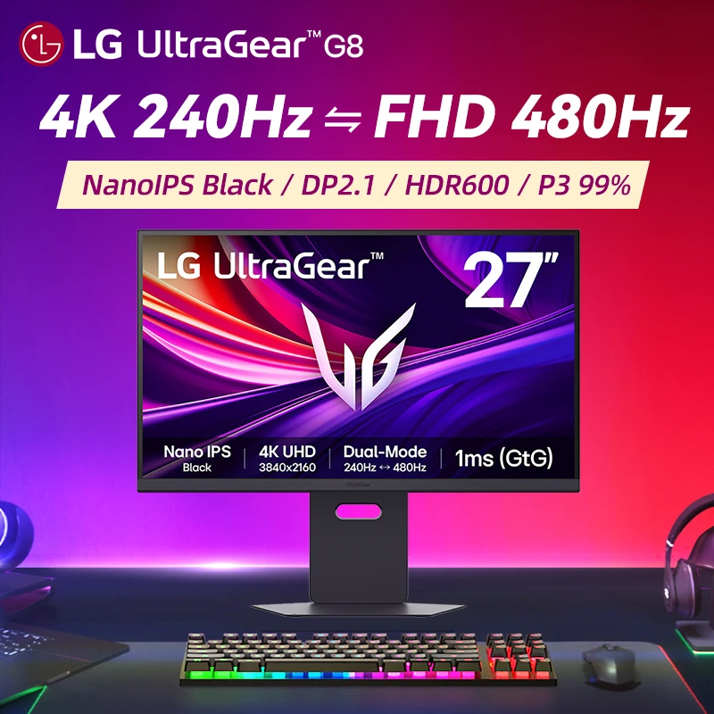 LG27英寸27G850A双模电竞显示器4K240HZ/1K480HZ高刷屏