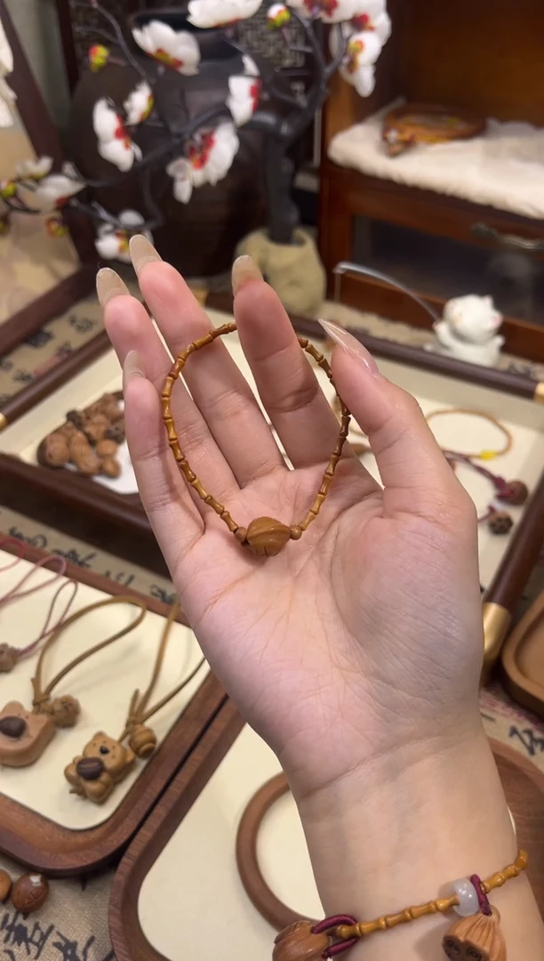 【桃缘行】竹节「锦鲤」桃木桃核辟、挡、驱、护 备注手围