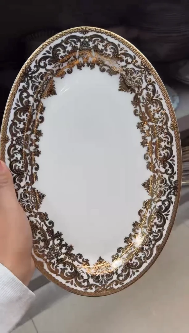 【闪购商品】瓷片12英寸鱼盘 1个 瑕 福利价