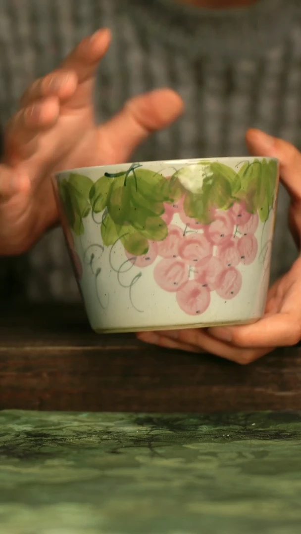 陶瓷青诗集手工手绘瓷器