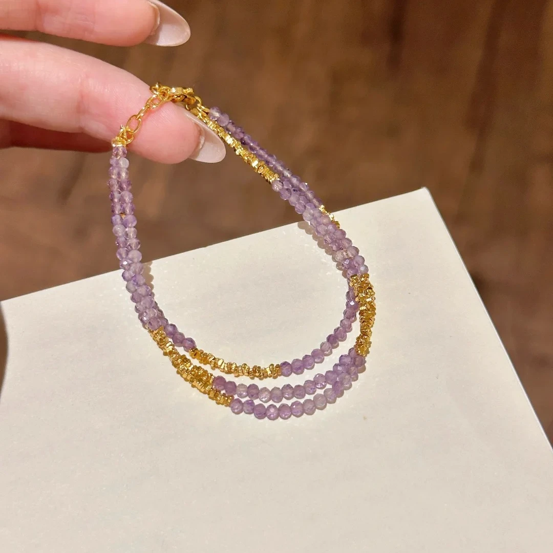 925银手链 盘缠紫荆925银手链气质百搭小众渐变女士轻奢时尚