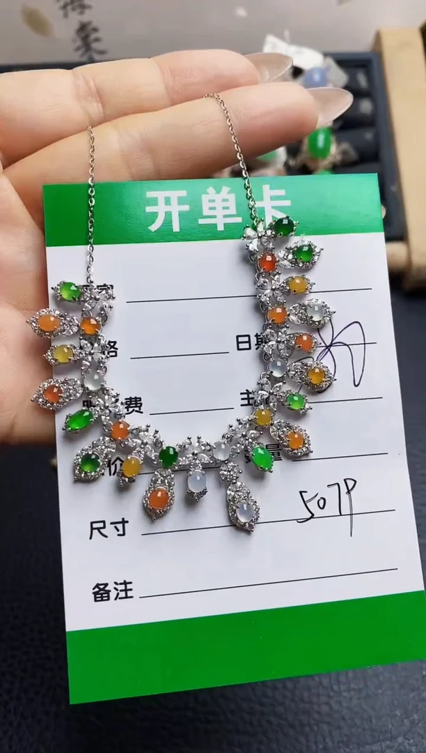 翡翠戒指银S925镶嵌5079