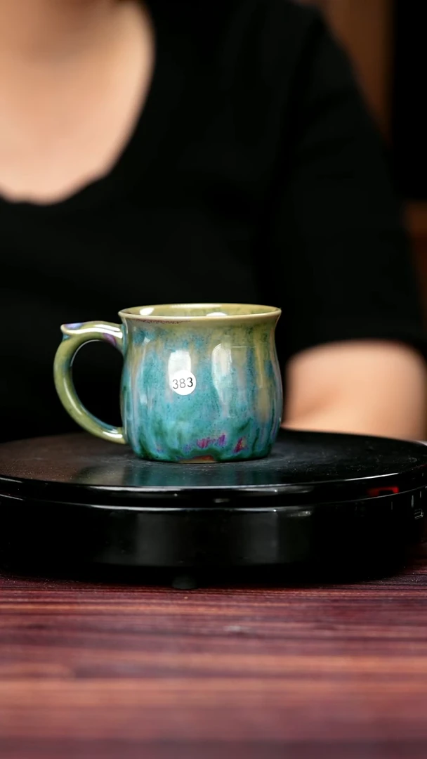 杯子383#李盼龙一级原矿钧瓷玉兰马克杯