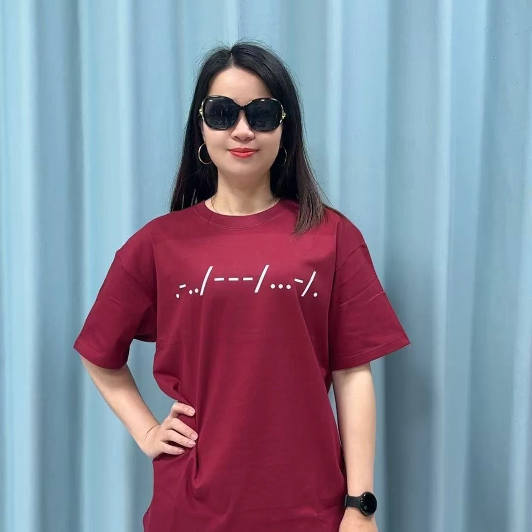 LW夏季新款004休闲白搭T恤时尚运动百搭印花圆领