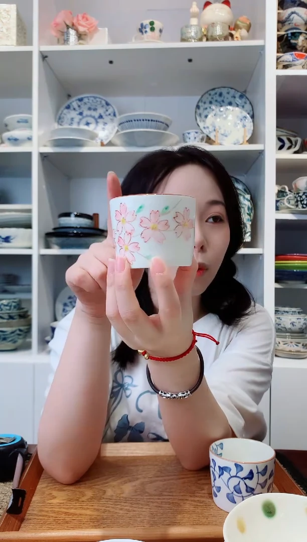 陶瓷日本进口樱花小茶杯