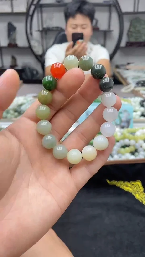 未镶嵌手串和田玉多宝12圆珠
