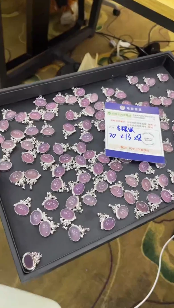 合金笔搁玛瑙/玉髓粉色蛋面多样性发其一CP2