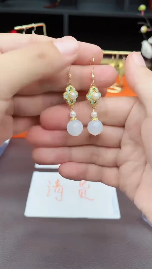 玛瑙/玉髓耳饰银S925镶嵌325000