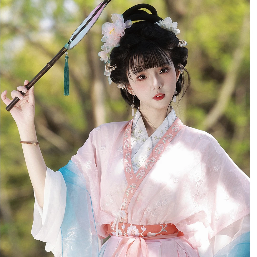 华姿仪赏黛玉原创战国袍汉服交领古风绣花半臂单件均码现货出售
