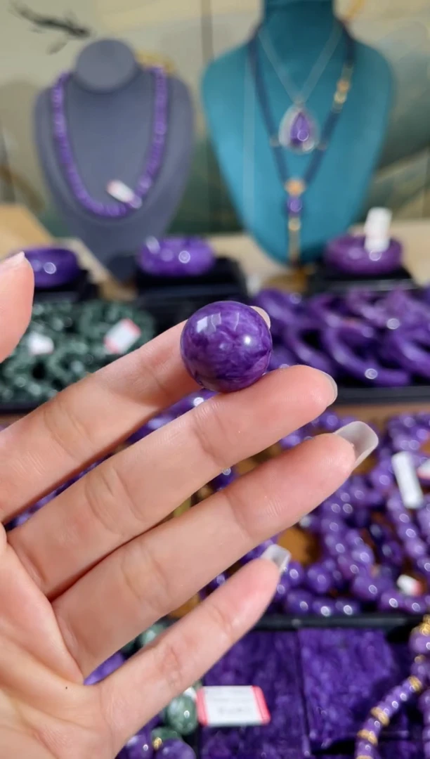 【闪购商品】查罗石（紫龙晶）单珠未镶嵌18mm