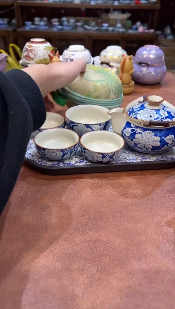 真的很便宜会开片的旅行茶具