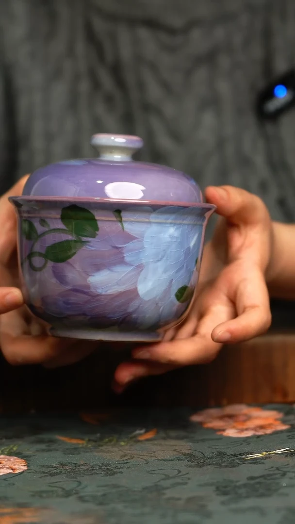 杯釉下彩手工手绘同款陶器