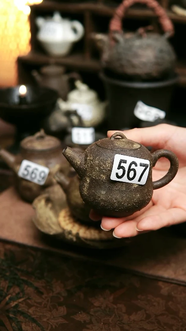 提****7紫砂全手工粉引茶壶100毫升