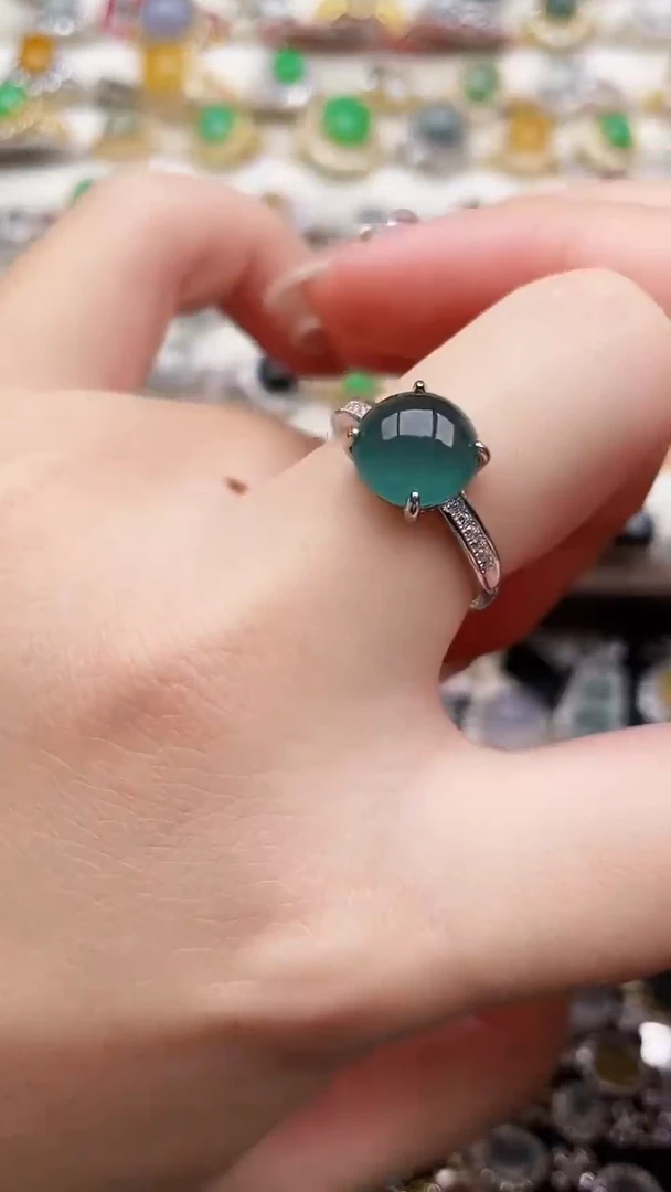 银S925镶嵌戒指翡翠521