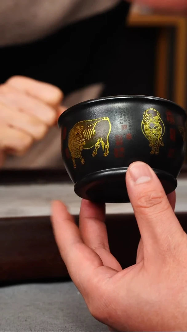 【闪购商品】紫砂茶壶石黄 五牛杯