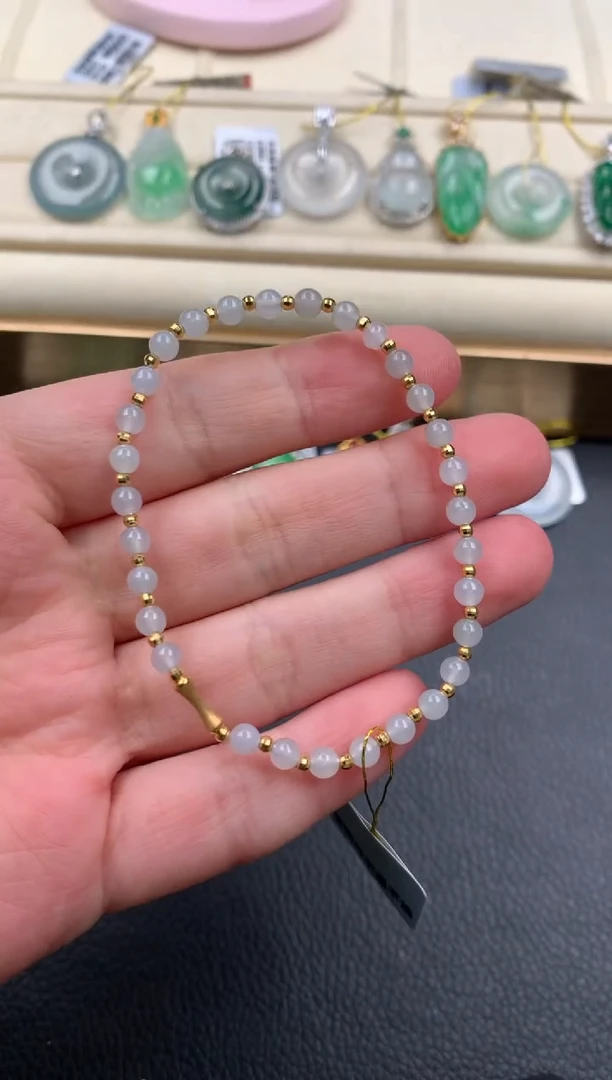 【闪购商品】翡翠颈饰18K金镶嵌D859