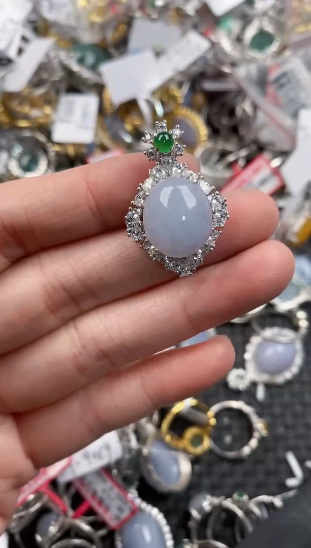 银S925镶嵌戒指翡翠888  3