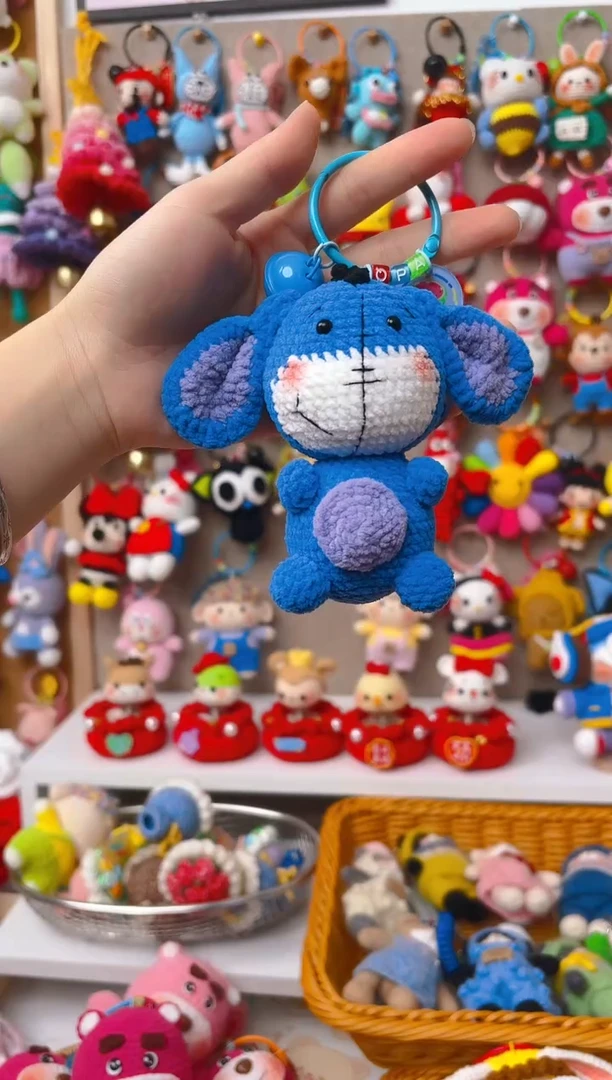 纯手工制作毛线钩织成品大头驴