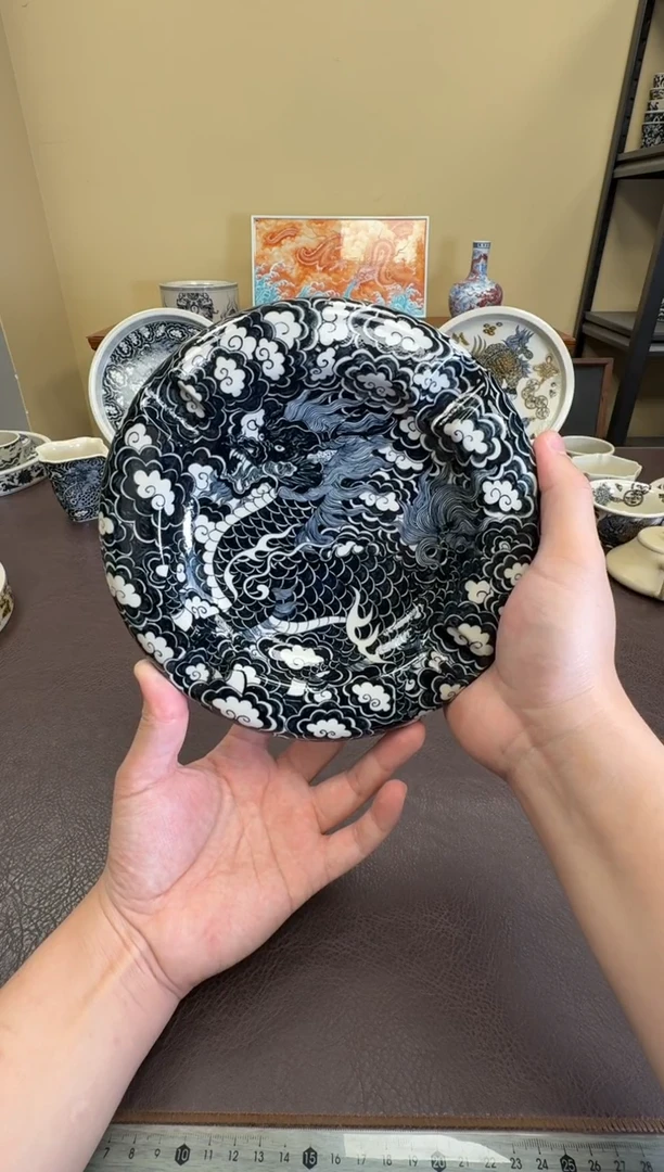 二号釉云墨麒麟雪茄缸