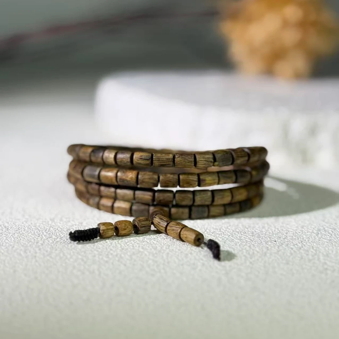 沉香【云芝森】海南国香老白棋沉香水浮树心油桶珠多圈 多样发其一