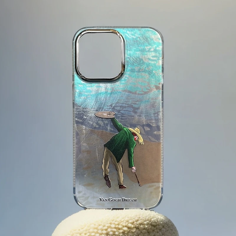 适用苹果16promax手机壳15pro防摔iphone14pro凡高全包13pro情侣