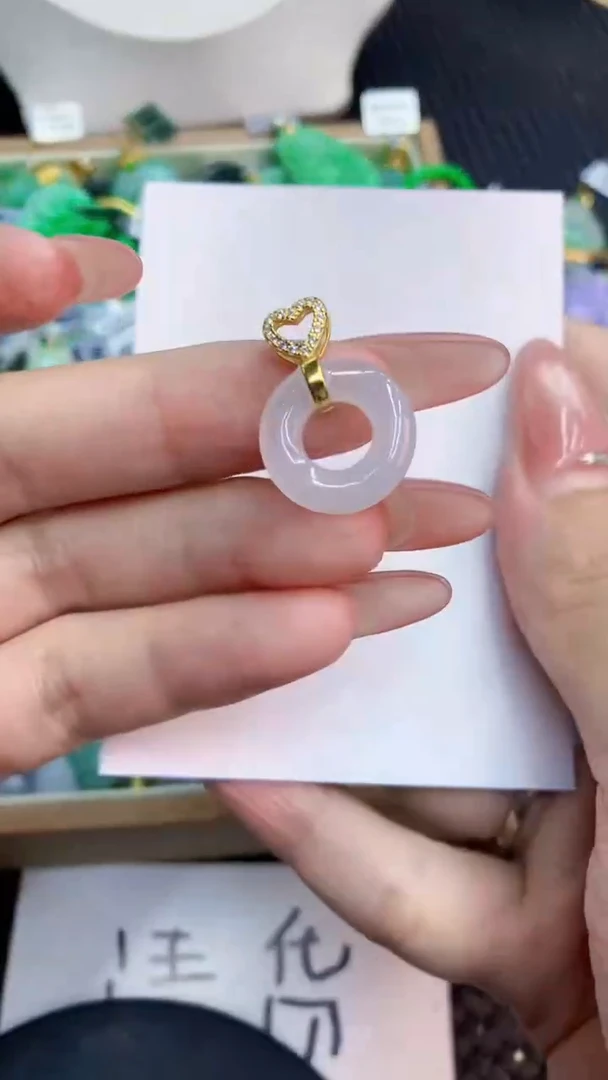 翡翠银S925镶嵌吊坠(不含链)1