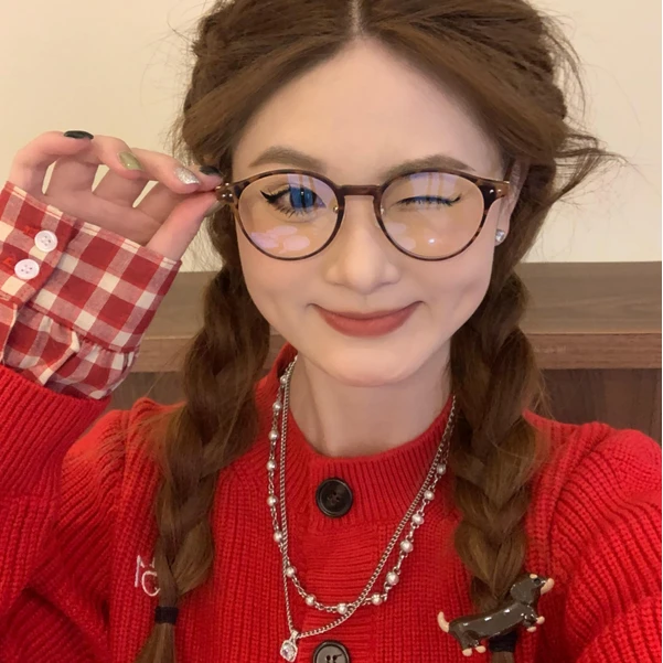 CDLM陈大刘芒可配度数防蓝光眼镜平光镜方圆脸显脸小大框不挑脸型