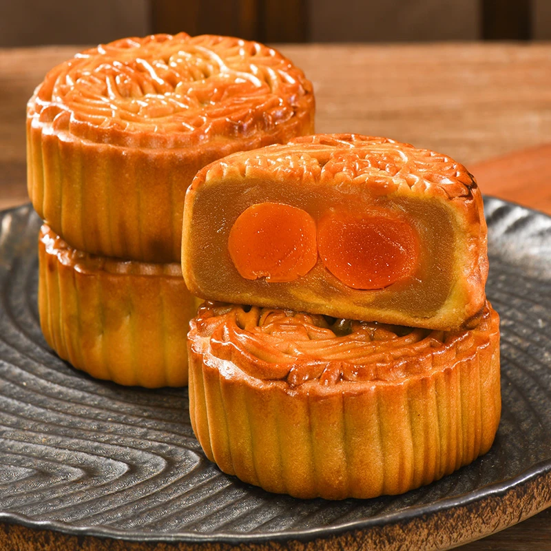 双黄白莲蓉月饼 广式多口味中秋节月饼传统糕点中秋佳节美食