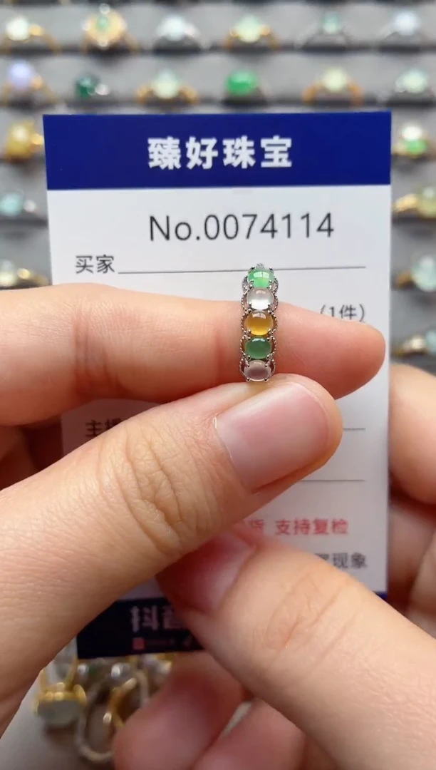 银S925镶嵌戒指翡翠1