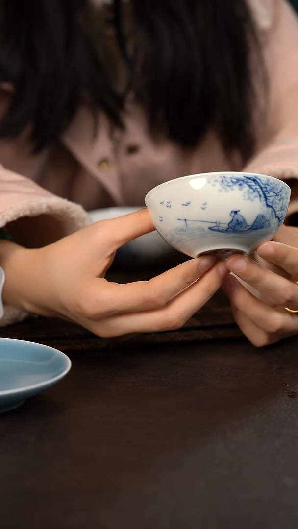 【闪购商品】杯624HLX陶瓷山水普洱杯