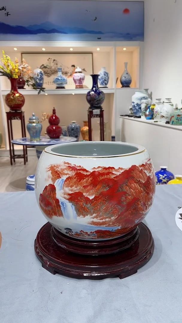 摆件鸿运当头聚宝盆高20