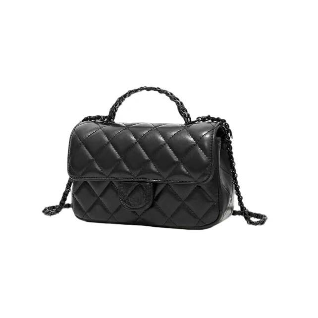 【HIEI】时尚小香风手提斜挎女包 X1263 黑色（尺寸20*7*13.5）