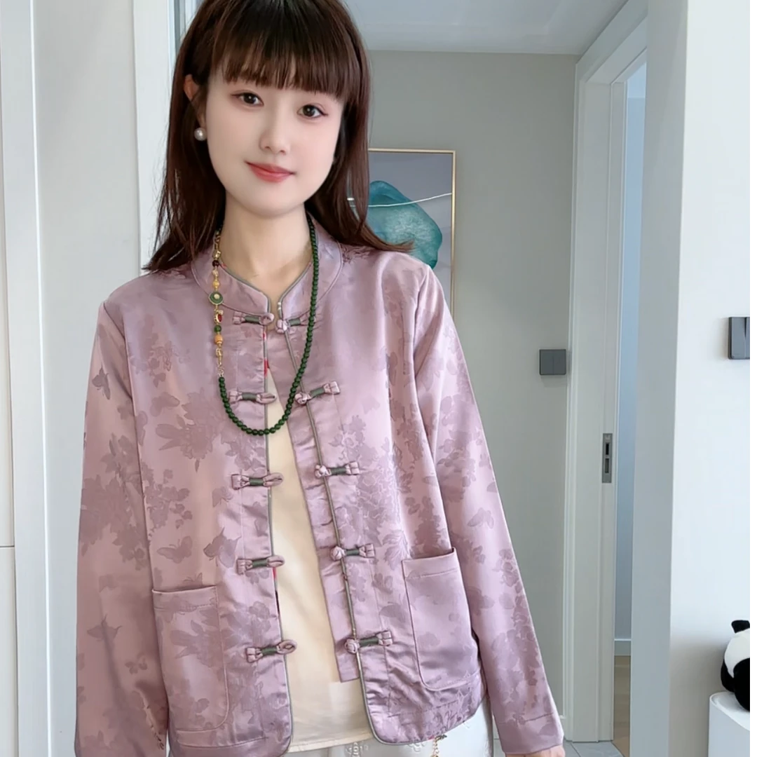 【青盈】2025新款中式外套长袖春季百搭提花