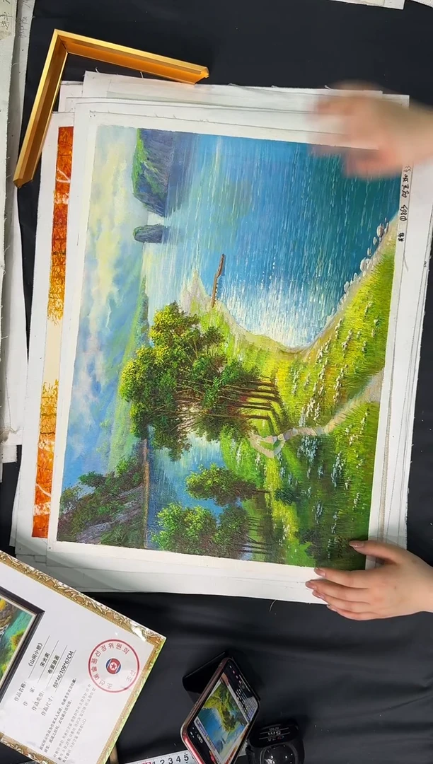 油画【原创·保真·带证书】朝鲜画家纯手绘油画--顺丰包邮--