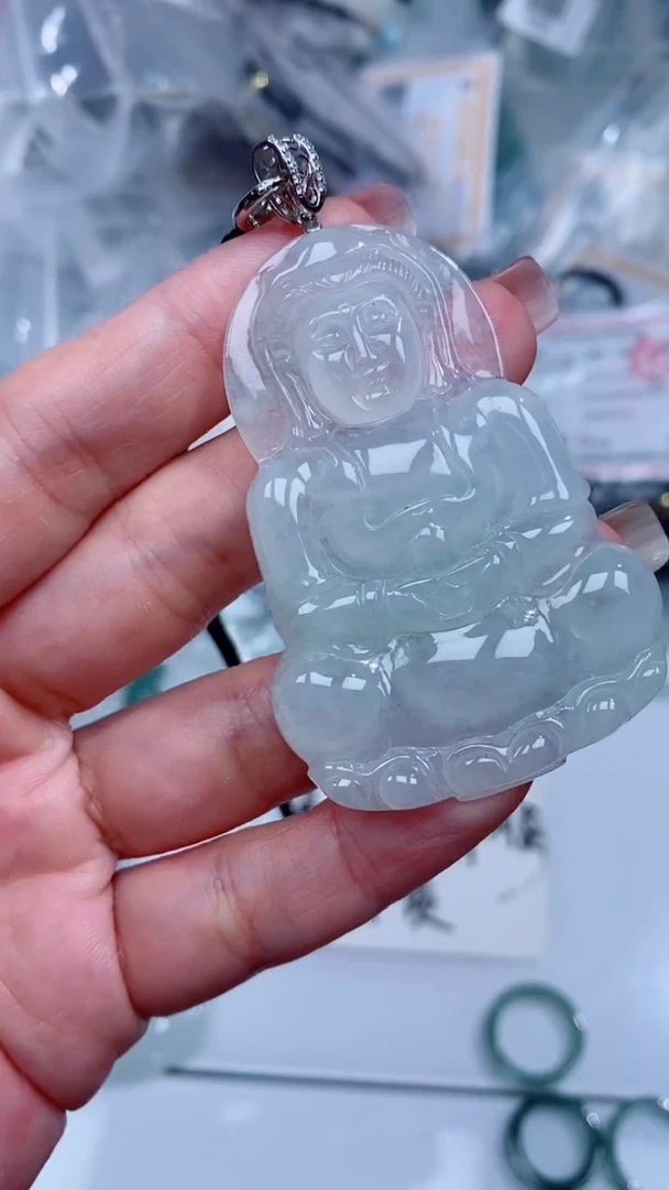 翡翠银S925镶嵌颈饰吊坠