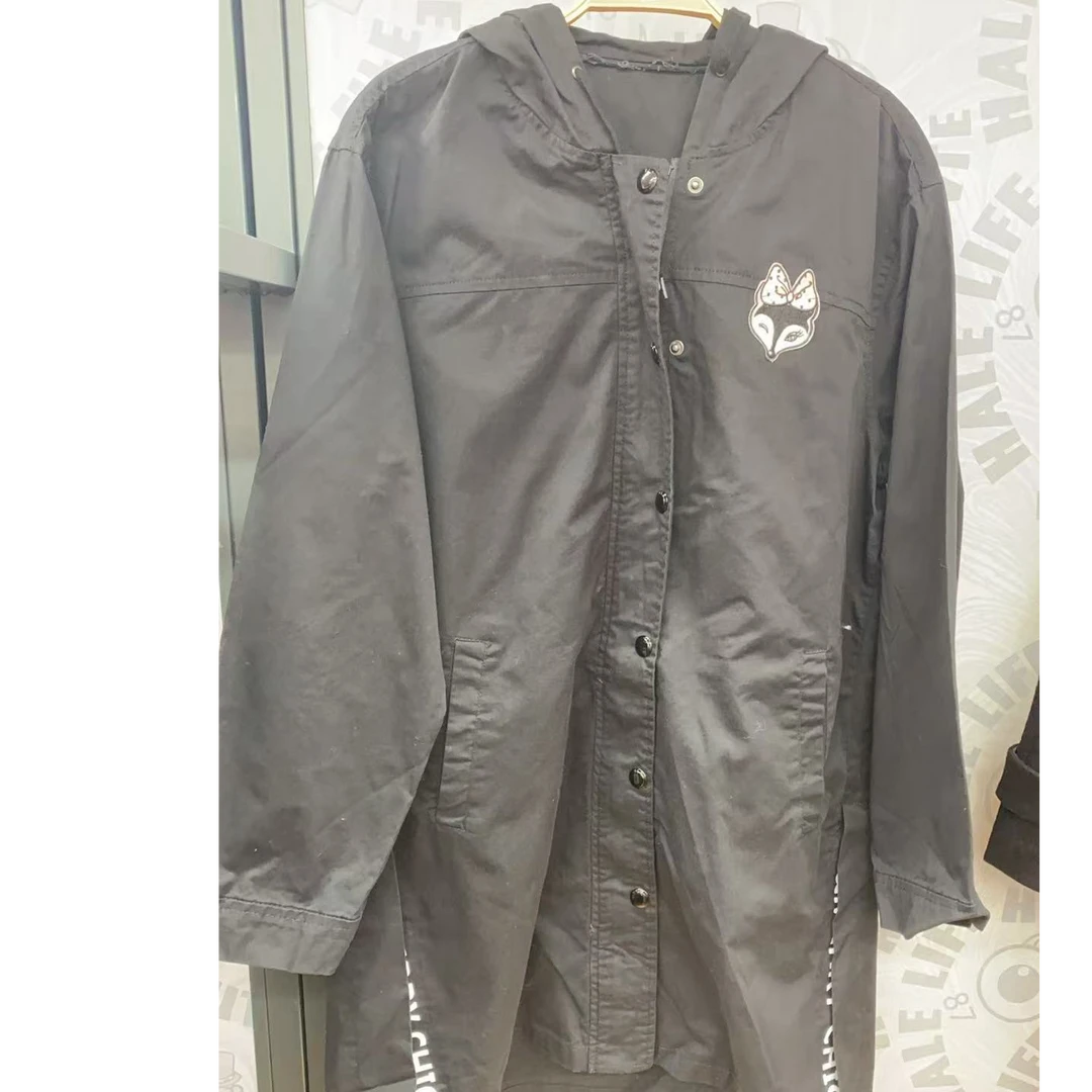 K5WPN182#秋冬季新款中长款宽松慵懒风针织条纹拼接开衫潮外套女