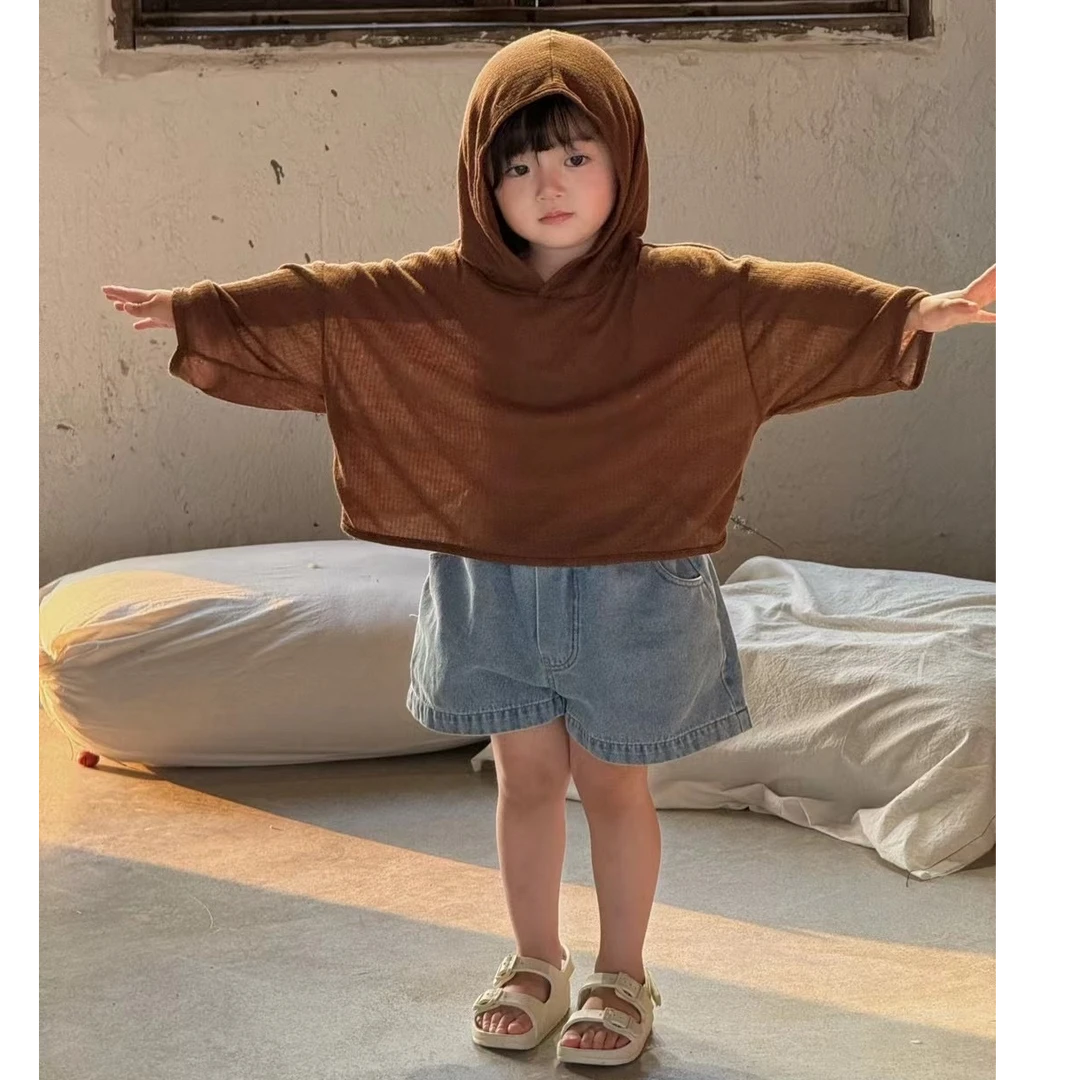 【歪歪妞童装】2404儿童超薄复古连帽凉感防晒衣日系宝宝套头衫