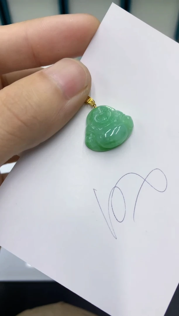 颈饰18K金镶嵌翡翠翡翠