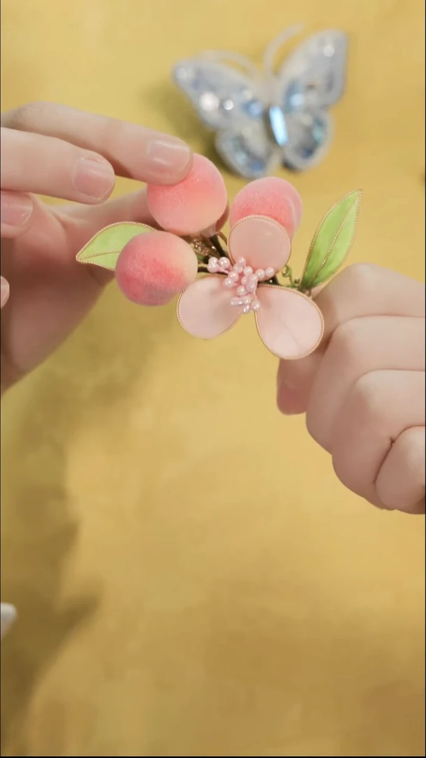 刺绣湘传礼纯手工发夹