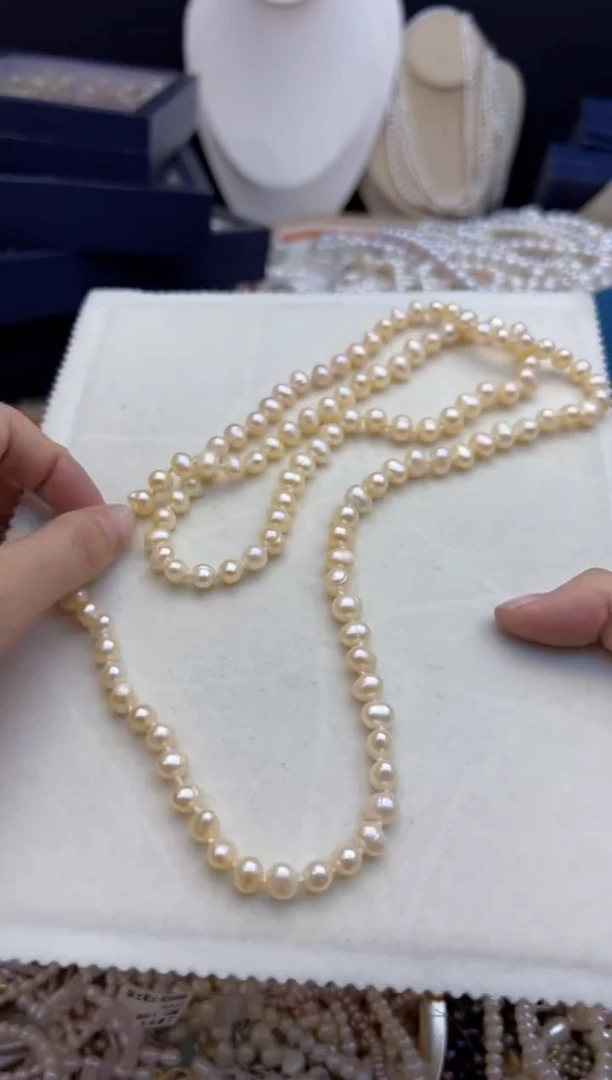 【闪购商品】淡水珍珠98未镶嵌8mm毛衣链*项链