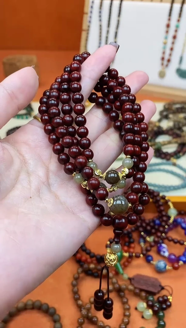 手串檀香紫檀（小叶紫檀）未镶嵌印度小叶紫檀和田手链项链