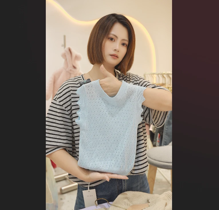 现货X630女童夏季镂空马甲