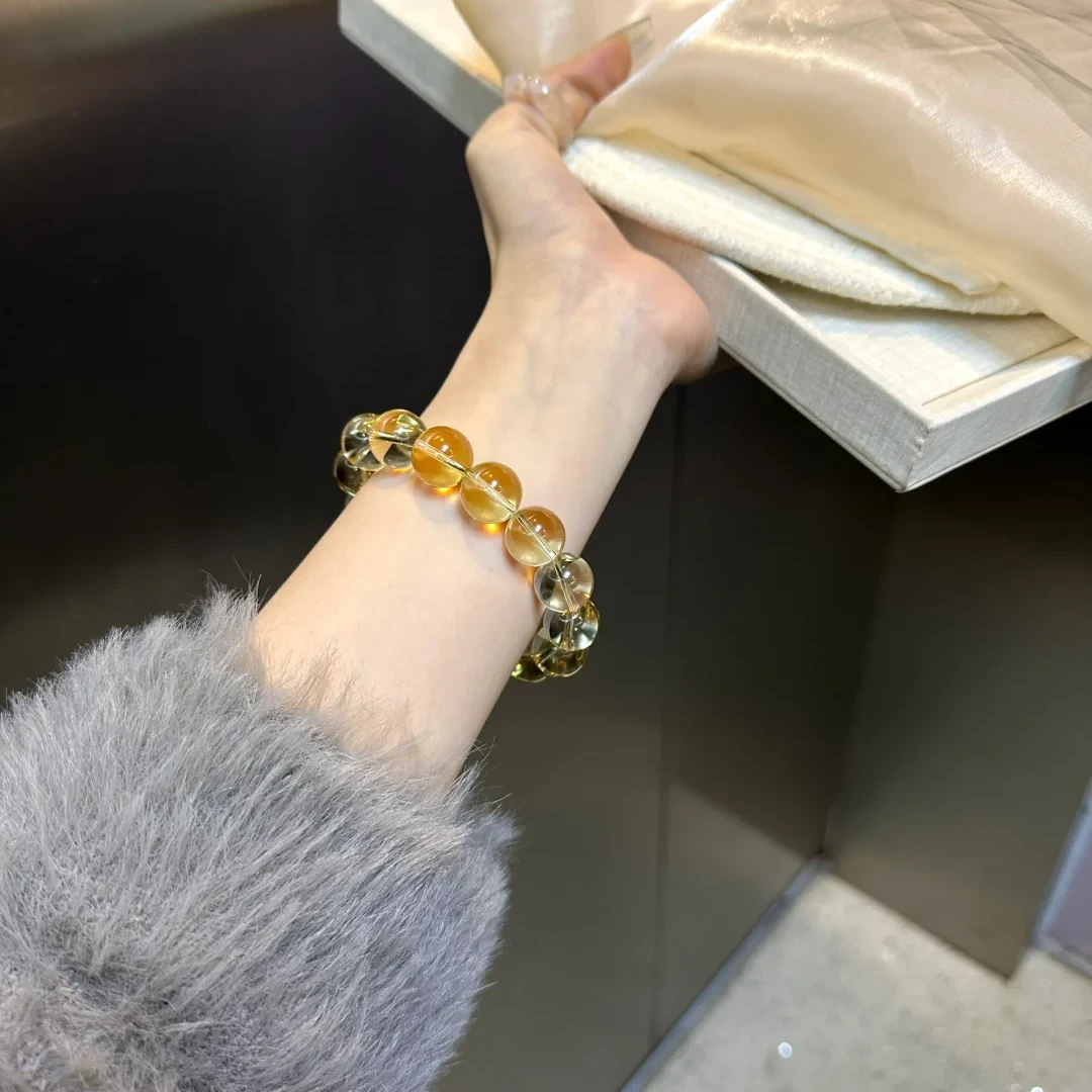 收藏级巴西黄水晶天然净体水晶手链高档水晶手串送礼物多样性发一